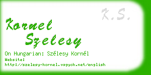 kornel szelesy business card